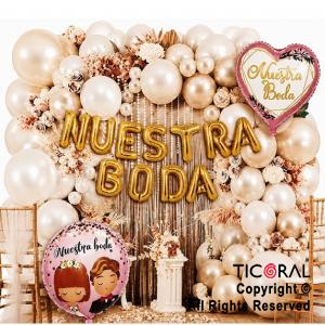 SET DE GLOBOS ARCO XL NUESTRA BODA (GY7947) 69 UNIDADES